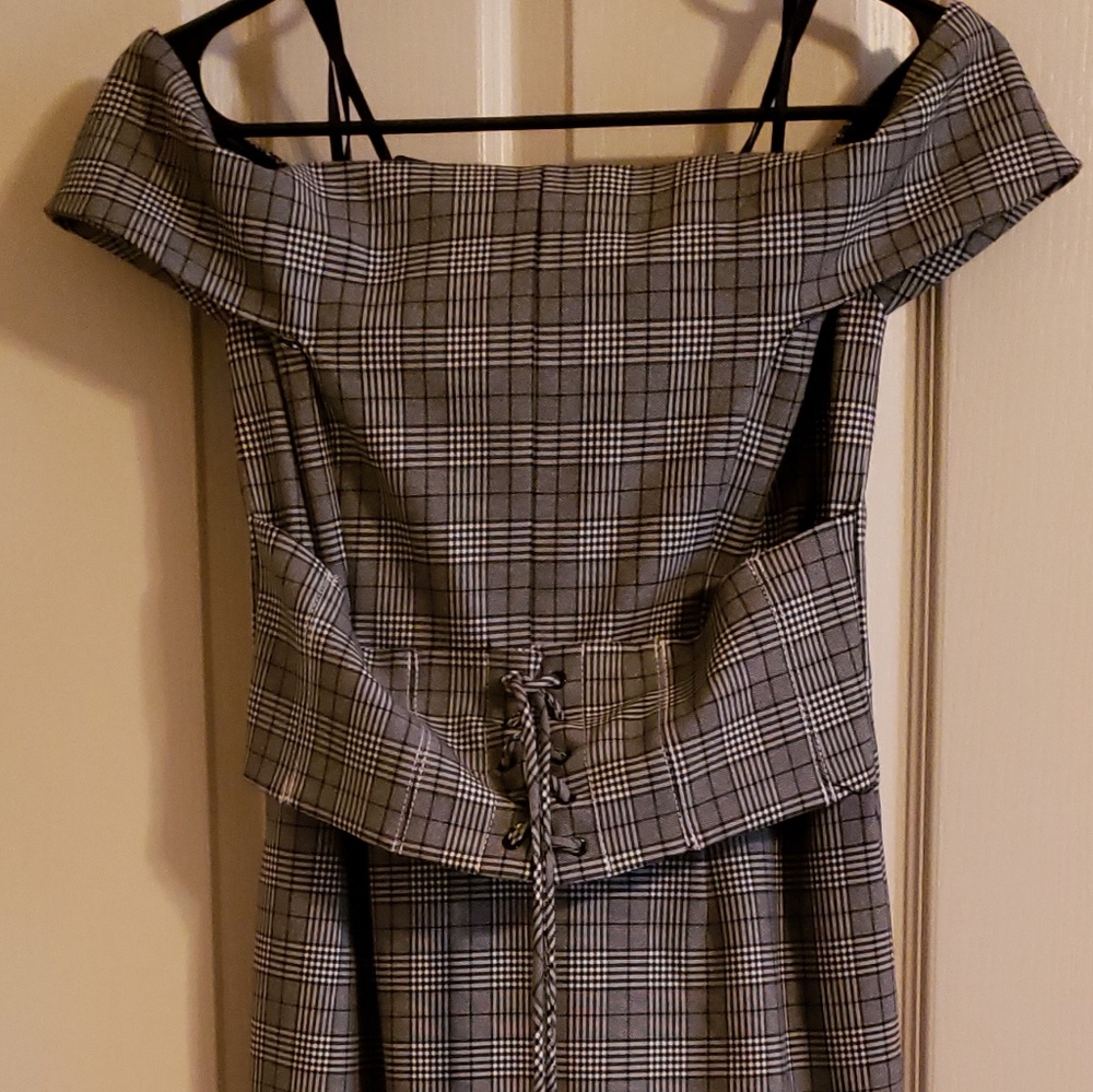 NYC off-the-shoulder sheath dress